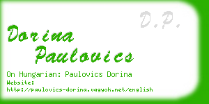 dorina paulovics business card